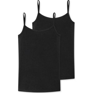 Schiesser Mädchen 2 PACK Unterhemd mit Spaghetti Träger - 95/5 Organic Bio Baumwolle - Größe 140 bis 176