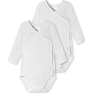 Schiesser Unisex Baby 2 PACK Wickelbody langarm und mit Knöpfen - 100% Organic Bio Baumwolle - Größe 44 bis 104