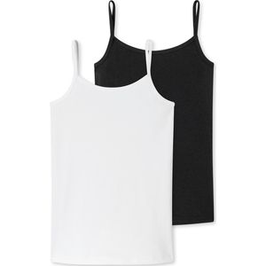 Schiesser Meisjesonderhemd set van 2 spaghetti top - 95/5 organic, meerkleurig 1, 176 cm