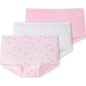 Schiesser - Original Classics - Meisjesshorts - Roze met Sterren en Wit met Roze Streepjes - 3 Stuks - Organic Cotton