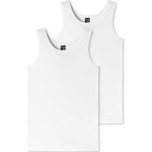 Schiesser Jongens onderhemd 2 PACK Organic Cotton - 95/5, wit, 152 cm