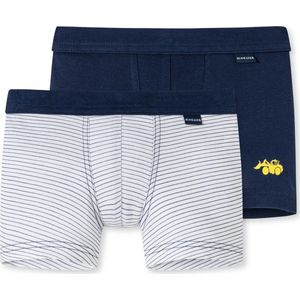 SCHIESSER - Onderbroek - Blauw/Wit - 2 Pack - Jersey