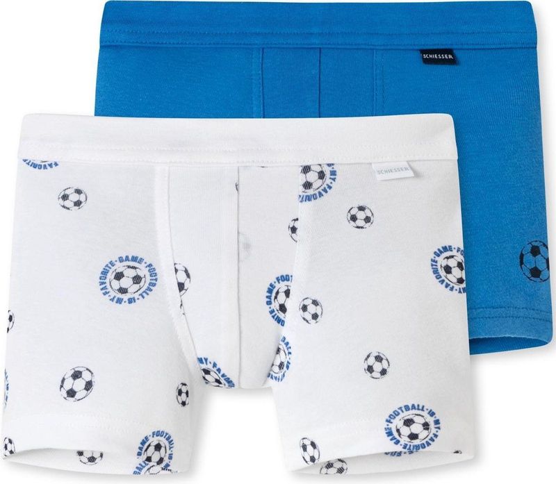 SCHIESSER - Onderbroek - Blauw/Zwart/Wit - Jersey - 2 Pack