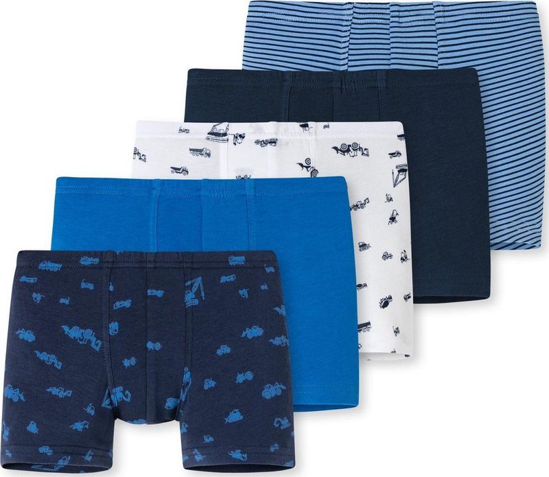 Schiesser - 95/5 Organic - Onderbroek - Donkerblauw/Wit - 5 Pack - Comfortabele Beenuitsnijding