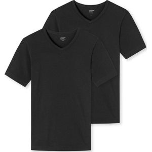 Schiesser Uncover Heren T-Shirt - Zwart - V Hals- 2Pack