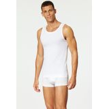 Kleding - Hemd - Wit - 95% Katoen, 5% Elastaan - Mouwloos, Ronde Hals