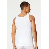 Kleding - Hemd - Wit - 95% Katoen, 5% Elastaan - Mouwloos, Ronde Hals