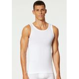 Kleding - Hemd - Wit - 95% Katoen, 5% Elastaan - Mouwloos, Ronde Hals