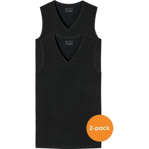 2-Pack Mouwloos Shirts - V-hals - Biologisch Katoen - Ondergoed Heren - Zwart