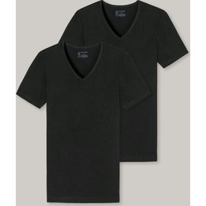 Schiesser - 173982 - T-Shirt - Zwart - 95% Katoen / 5% Elasthaan - Set van 2