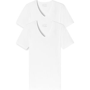 Schiesser - T-Shirt - Wit - 95% Katoen / 5% Elasthaan - Set van 2