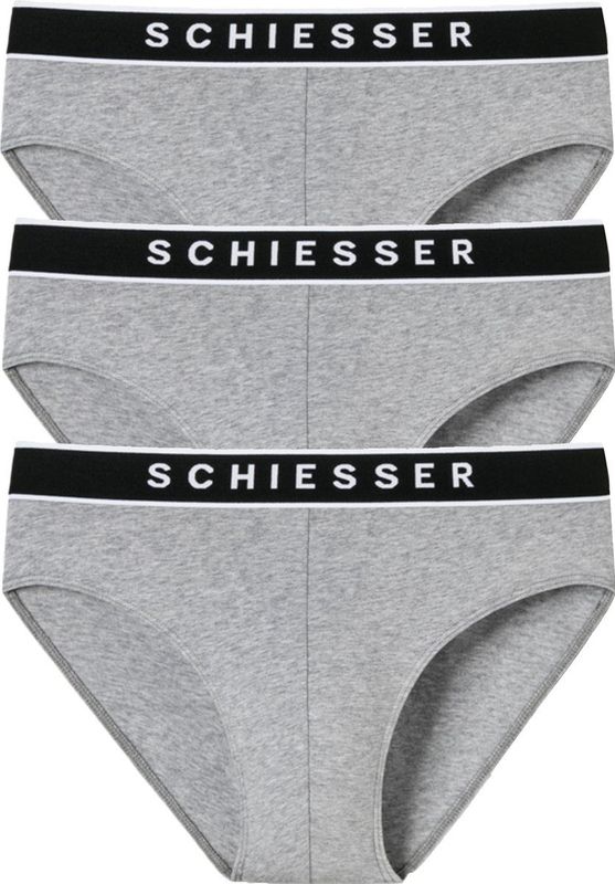 Schiesser - 173983 - Boxershorts - Grey Melange - 95% Katoen / 5% Elastaan - 3-pack