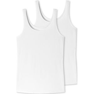 Uncover by Schiesser - Dames 2-pack top top met bandjes, wit, S