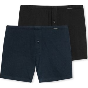 SCHIESSER - Cotton Essentials - Boxershorts - Zwart en Donkerblauw - Tricot - 2-Pack