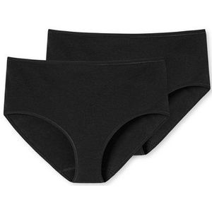 SCHIESSER 95/5 slip (2-pack), dames midi biologisch katoen zwart