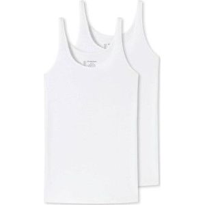 Schiesser 2-Pack dames hemden - Organic 95/5 - Basics - Biologisch katoenen vrouwen hemdjes - Onderhemd met brede bandjes  - Wit