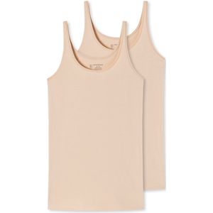 Schiesser Top 2-pack biologisch katoen zand - 95/5 Dames Onderhemd - sand