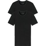 Schiesser 2-Pack heren T-Shirts - 95 5 - Biologisch katoen - Zwart