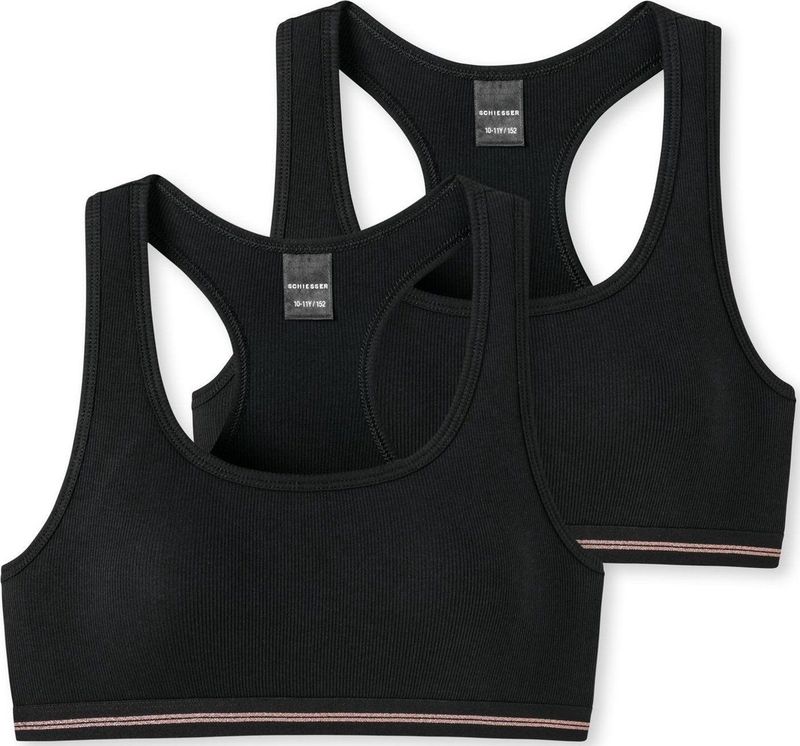 Schiesser Mädchen 2 PACK Unterwäsche Bustier - Organic Cotton - Rippe