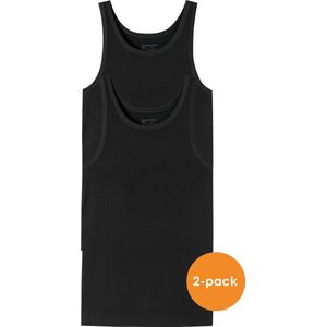 Schiesser - Heren Hemden - Wit en Zwart - Biologisch Katoen - 2-Pack