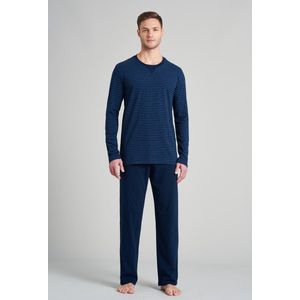 Schiesser Natural Dye Mannen Pyjamaset - Nachtblauw - Maat XL