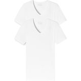 Schiesser - 95/5 - T-Shirt - Wit - 95% Katoen / 5% Elasthaan - Dubbelpack