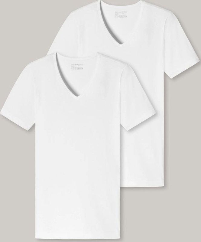 Schiesser - 95/5 - T-Shirt - Wit - 95% Katoen / 5% Elasthaan - Dubbelpack