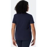 SCHIESSER Mix+Relax T-shirt - dames shirt korte mouwen modal blauw