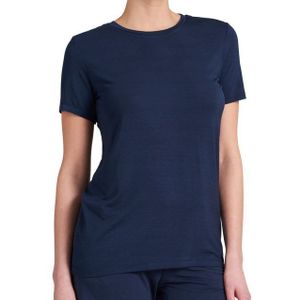 SCHIESSER Mix+Relax T-shirt - dames shirt korte mouwen modal blauw