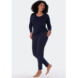 Schiesser - Longsleeve - Blauw - Zijde en Elastaan - Mix/Relax Serie