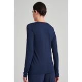 Schiesser - Longsleeve - Blauw - Zijde en Elastaan - Mix/Relax Serie