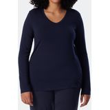 Schiesser - Longsleeve - Blauw - Zijde en Elastaan - Mix/Relax Serie