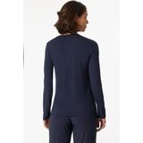 Schiesser - 175478 - Longsleeve - Blauw - 95% Zijde, 5% Elastaan
