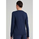 Schiesser - 175478 - Longsleeve - Blauw - 95% Zijde, 5% Elastaan