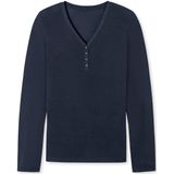 Schiesser - 175478 - Longsleeve - Blauw - 95% Zijde, 5% Elastaan