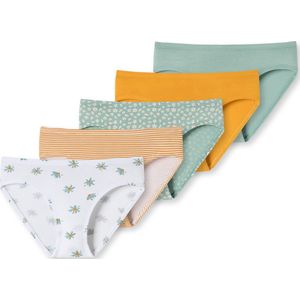 Schiesser - Meisjesslip - Geel en Groen - 5 Pack - 95/5 Organic
