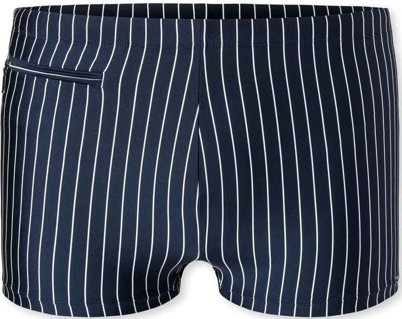 SCHIESSER - Nautical Casual - Herenzwemshort - Admiraalblauw - Met Witte Stroken - Met Koordsluiting