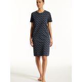 SCHIESSER - Uncover - Nachthemd - Donkerblauw/Wit - Korte Mouwen - Bloemenprint