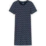 SCHIESSER - Uncover - Nachthemd - Donkerblauw/Wit - Korte Mouwen - Bloemenprint