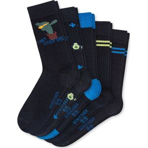 Schiesser - Cactus - Sok - Donkerblauw - 5-Pack - Handgekoppelde Naad