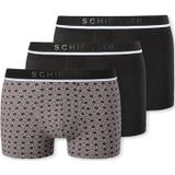 Schiesser Boxershorts Shorts im 3 Pack Organic Cotton uni gemustert mehrfarbig