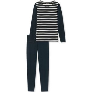 SCHIESSER - Essential Stripes - Pyjama - Donkerblauw - Katoen