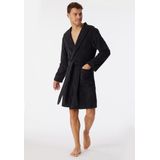 SCHIESSER - Essentials - Badjas - Antraciet - 100 cm, met capuchon en sjaalkraag