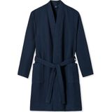 SCHIESSER Badjas - Donkerblauw Wafelpique voor Heren