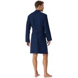 SCHIESSER Badjas - Donkerblauw Wafelpique voor Heren