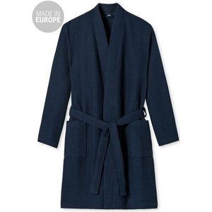 Schiesser - Essentials - Badjas - Dark Blue - Katoen - Wafelpiqué-look