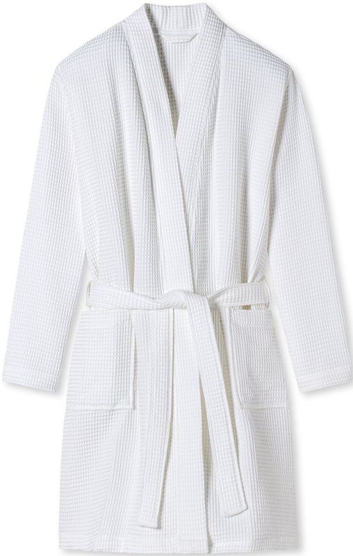 SCHIESSER Badjas - Dames Wafelpique in Wit