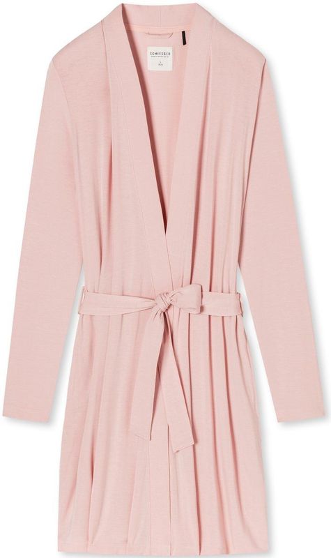 Schiesser - Essentials - Badjas - Roze - 95% Modal / 5% Elastaan