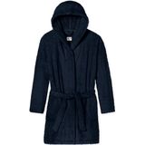 Schiesser - Essentials - Badjas - Donkerblauw - 100% Polyester, Korte Kamerjas van Teddyfleece