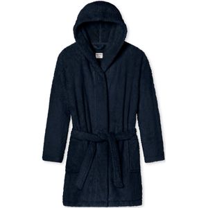 SCHIESSER Essentials badjas - dames kamerjas teddyfleece comfort fit donkerblauw